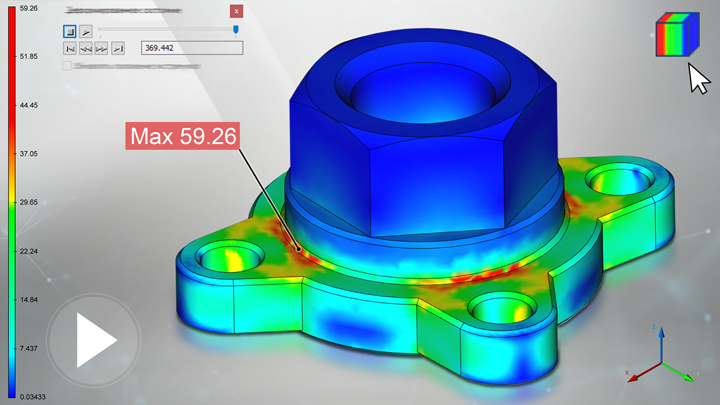 T-FLEX CAD 17 - Расчёт статической прочности фланца (экспресс-расчёт)