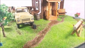 Диорама "Домик в деревне" в масштабе 1:43