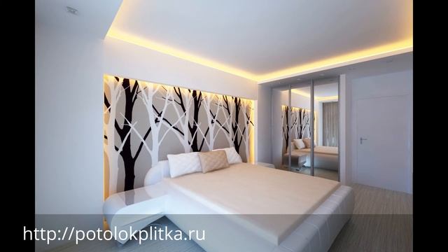 Белые матовые натяжные потолки в спальню от компании «Строй Сервис» смотреть онлайн