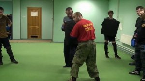 Отработка ударов в клинче на снарядах. Street fighting S.P.A.S.