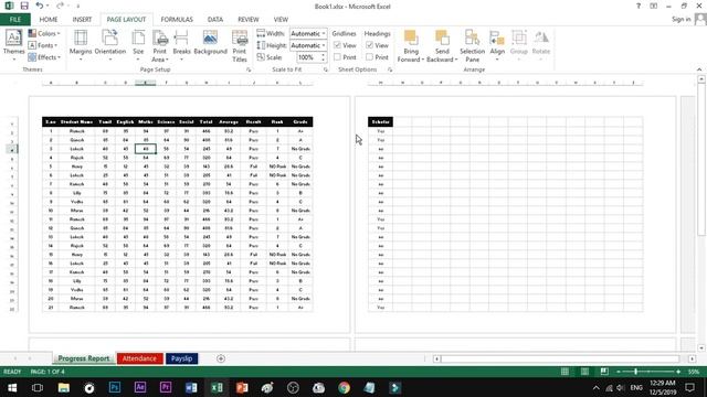 Excel Printing Page Setup in Tamil