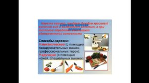 Механическая кулинарная обработка овощей МДК 07 02