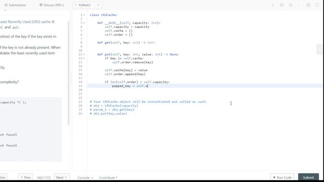 Daily Coding Problem - Problem 52 (Implement LRU cache)