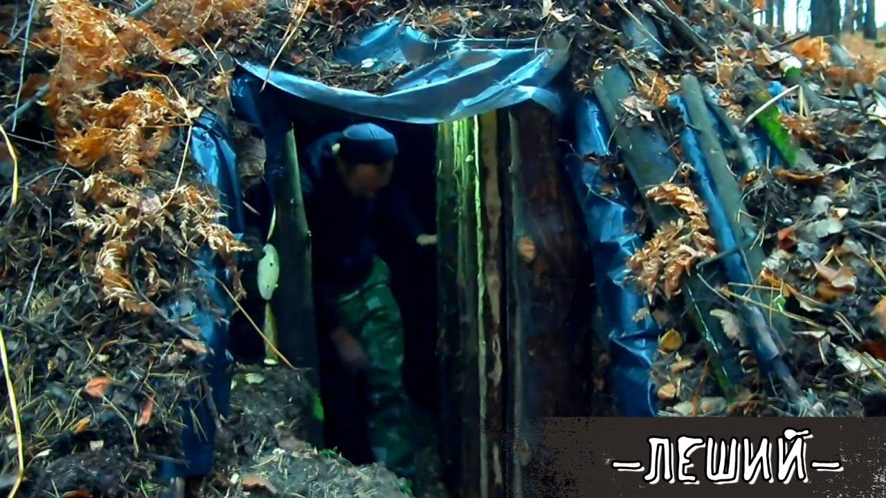 Лесная жизнь в доме под землей, устройство для распиливания древесины, разогрева, отделка!