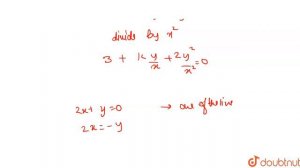 If `2x+y=0` is one of the lines given by `3x^(2)+kxy+2y^(2)=0`, then k=