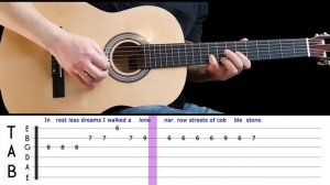 THE SOUND OF SILENCE | Easy guitar melody lesson for beginners (with tabs) - Simon & Garfunkel
