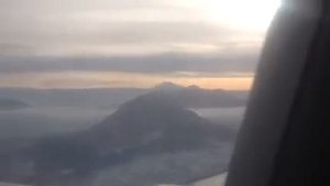 Горы Змейка, Бештау,Машук и Эльбрус с иллюминатора самолёта