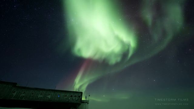 4К.Южный полюс.Ночь в Антарктиде.