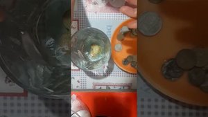 Чистка советских монет за 15 минут. Перекись и уксус 3/1 и ваши монеты блестят!
