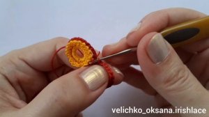 Цветок для ирландского кружева крючком.  Вязание для начинающих.  Irish lace.