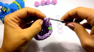 Бегемот из резинок Лумигуруми Rainbow Loom Hippopotamus Часть-1