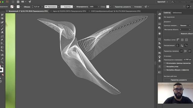 Техника Line Art Illustrator CC 2018 || Уроки Виталия Менчуковского смотреть онлайн