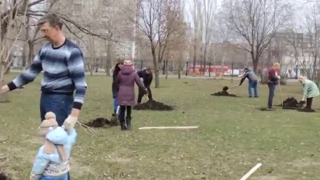 Парк Победы Тольятти. Посадка каштанов 22 апреля 2015 года смотреть онлайн