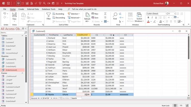 How to Get a List Box Column to Align Right in Microsoft Access (Text Alignment)
