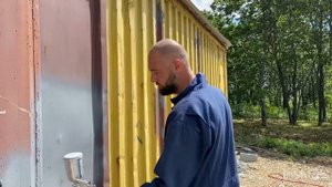 Красим контейнер #краскопульт#воздушная покраска#краскораспылитель