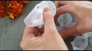 Цветок из органзы/ пышный бант/новый бант/мк/канзаши