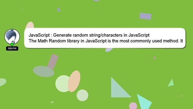 JavaScript : Generate random string/characters in JavaScript