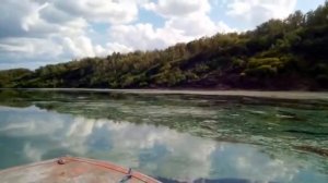 Река Турухан (покрылась зеленью)