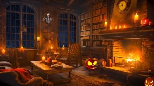 Autumn Rainy Day - Cozy Halloween Autumn Ambience  with Relaxing Rain Sounds & Crackling Fireplace