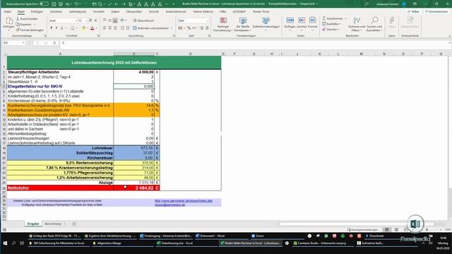 Brutto-Netto-Rechner in Excel - Lohnsteuer berechnen in Excel I Excelpedia смотреть онлайн