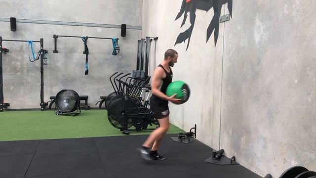 Slam Ball Alternating Side Step Toss Slam Ball Exercise