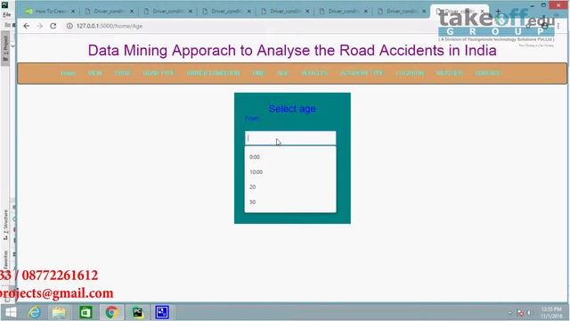 Data Mining Approach to Analyze the Road Accidents in India || Java Web Application Projects