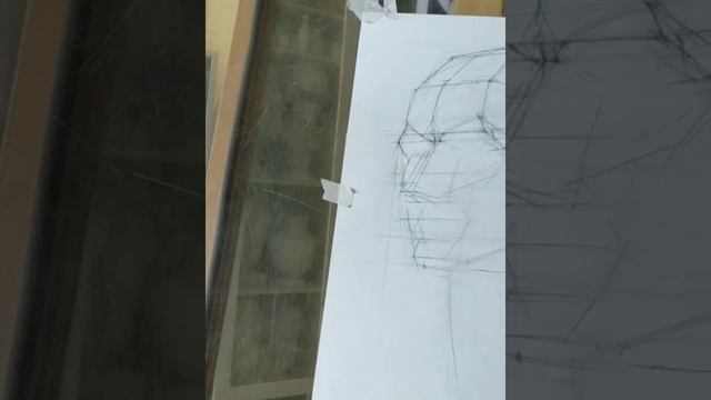 Конструктивное построение гипсовой головы Цезаря.