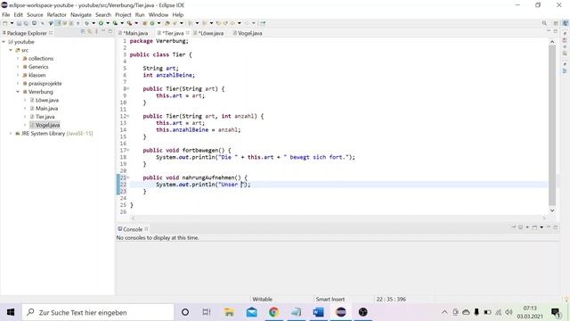Java Vererbung Verwendung super() verstehen | Java Tutorial für Anfänger