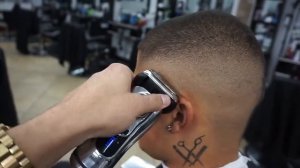 Caesar Fade Haircut With Design