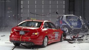IIHS Crash Test - Mercedes-Benz C-Class vs Smart ForTwo