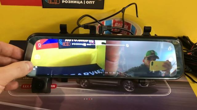 Видео регистратор зеркало V02 10 дюймов с камерой заднего вида. Люкс качество смотреть онлайн