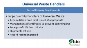 A Deeper Dive into the Universal Waste Rules, February 23, 2021