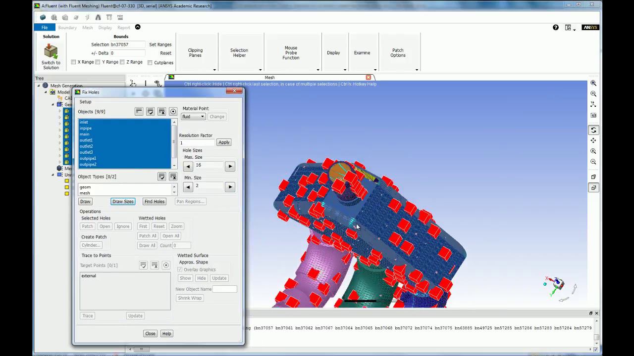 Использование технологии Wrapping для построения расчетной сетки в Ansys Fluent Meshing. ч2