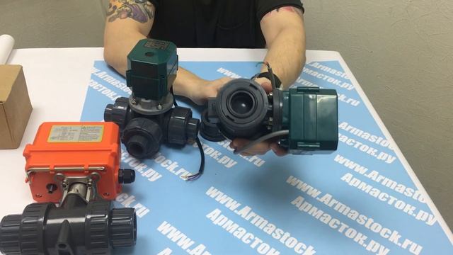 Шаровые краны с электроприводом CTR из химстойкого пластика PVC-U