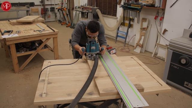 Cz.2 Rozkładany stół z dostawkami dąb rustic, rozcinanie na fragmenty i frezowanie pod wzmocnienia смотреть онлайн