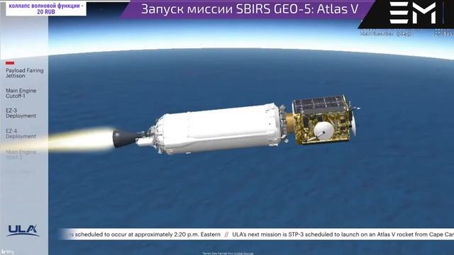 Запуск миссии SBIRS GEO-5: ULA Atlas V 421