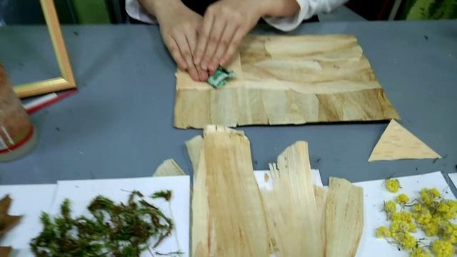 Картина  из природного материала. МК Евгении Бабичевой