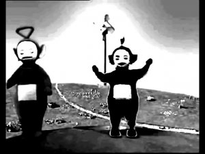 Чёрно-белые Телепузики! По настоящему жутко!