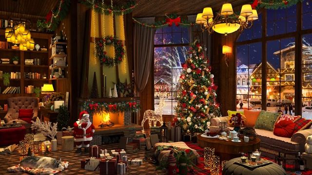 Christmas Jazz Music to Work,Study,Unwind ? Cozy Christmas Coffee Shop Ambience ~ Snow Falling смотреть онлайн