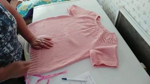 КОФТА СПИЦАМИ///КРУГЛАЯ КОКЕТКА "ЛИСТЬЯ"