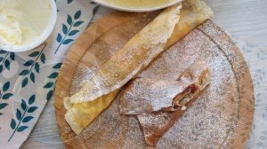 3 сладкие начинки для блинов к масленице. Блины с банановой начинкой, с яблоками, с творожным сыром