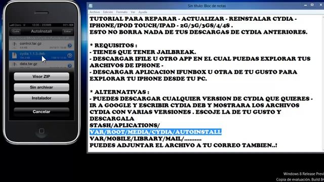 REPARAR - REINSTALAR - ACTUALIZAR CYDIA - IPHONE/IPOD TOUCH/IPAD - TUTORIAL смотреть онлайн