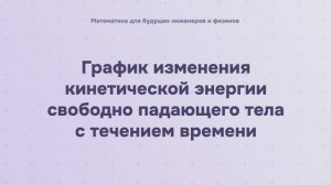График изменения кинетической энергии свободно падающего тела с течением времени