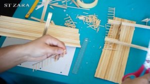 Мостик из палочек красиво получилось. The bridge of sticks turned out beautifully.