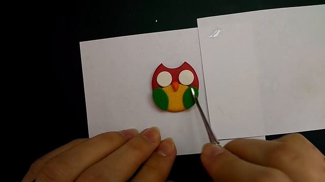 Совушка брошка из пластики • мастер-класс • polumer clay • DIY