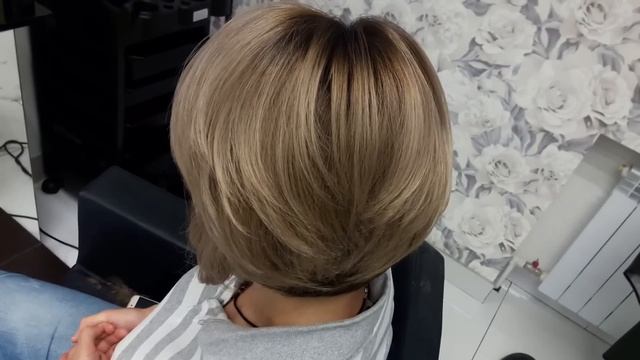 Балаяж на короткие волосы или мелирование через лопатку #волосы #омбре #hair #blonde #блонд