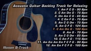 1 Hour Acoustic Guitar Backing Track with Cajon _ C Major Compilation