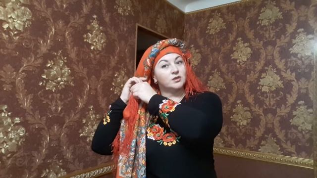 Намотка "Купчиха" из павловопосадской шали)) #павловопосадский#платок#шаль#намотка#купчиха#медальоны