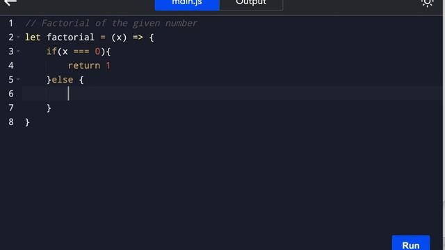 Factorial of a given number using javascript / Es6