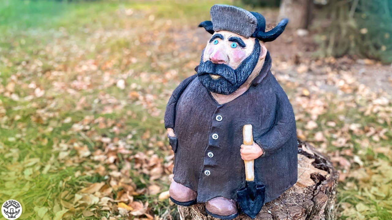 Дедуля из цемента своими руками. поделки из цемента. смотреть онлайн